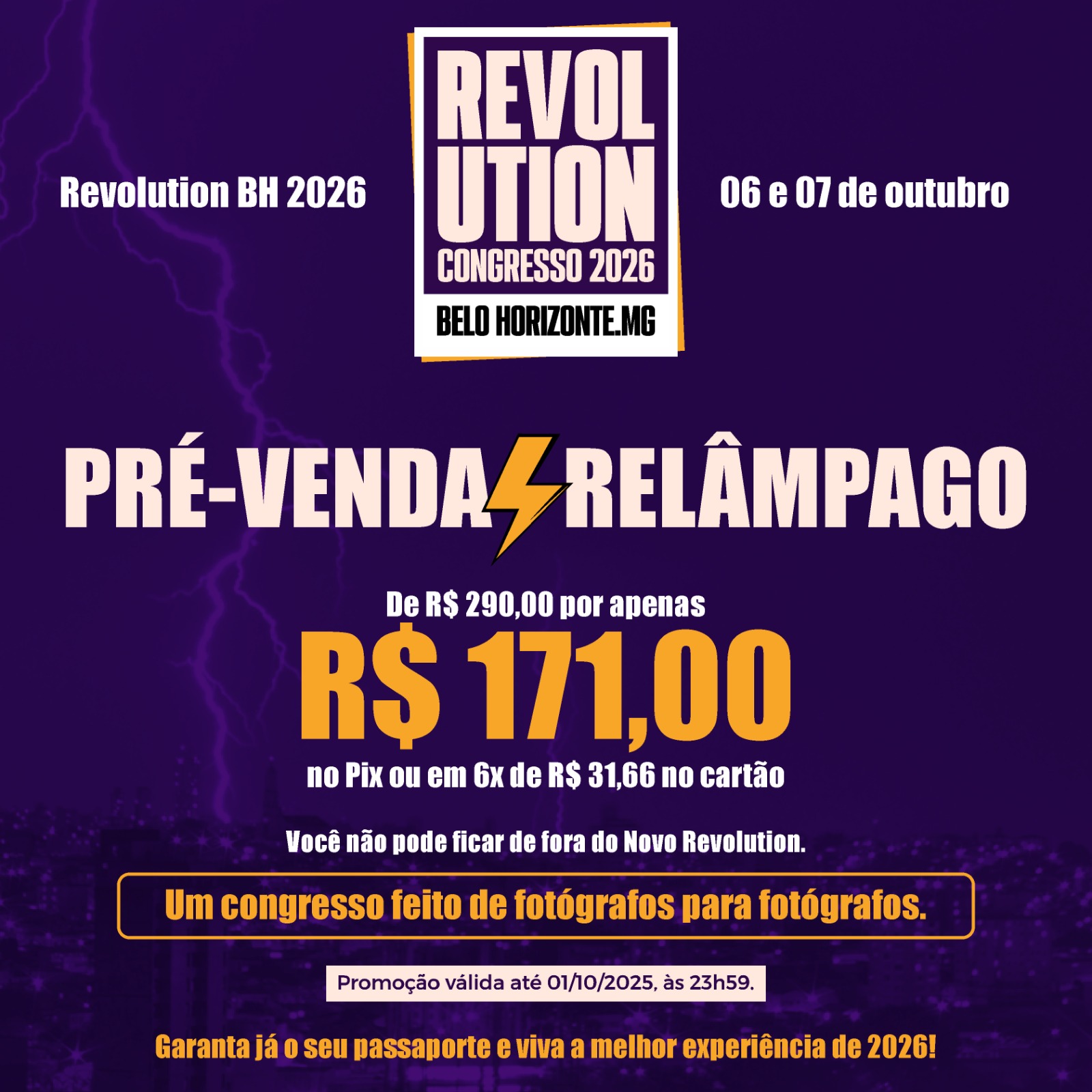 PRÉ-VENDA RELÂMPAGO! BELO HORIZONTE 2026.